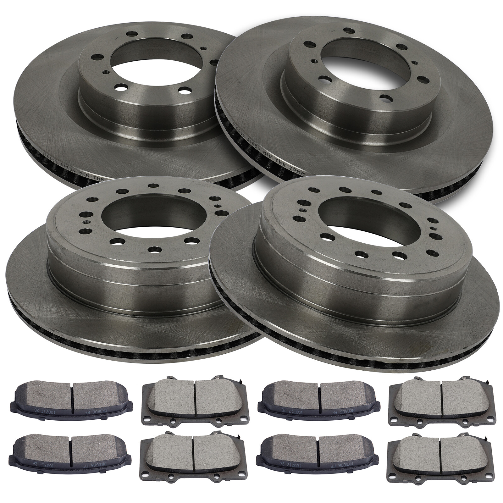 Front & Rear Brake Rotors + Ceramic Pads for 2010 2011 2012 – 2018 4Runner GX460
