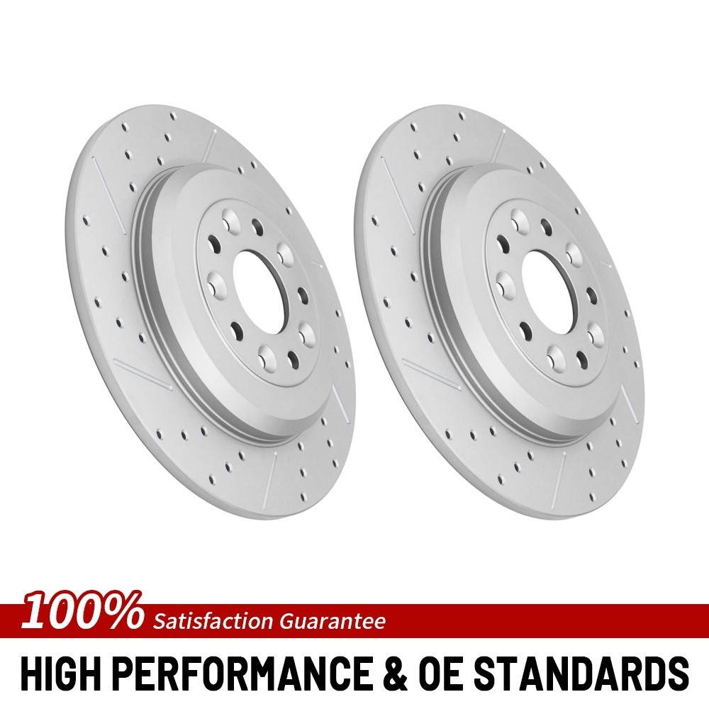 Rear Drilled Disc Brake Rotor For 2009 2010-2019 Lincoln MKS/MKT/MKX Ford Taurus