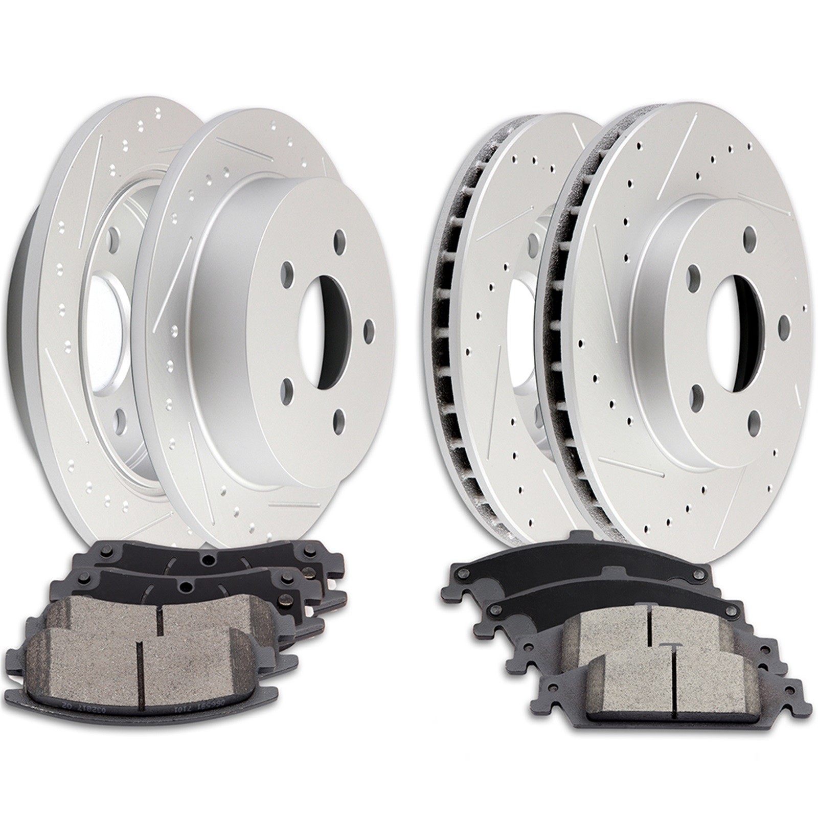 For 99-04 Olds Alero Pontiac Grand Am Brake Ceramic Pads and Rotors Front & Rear