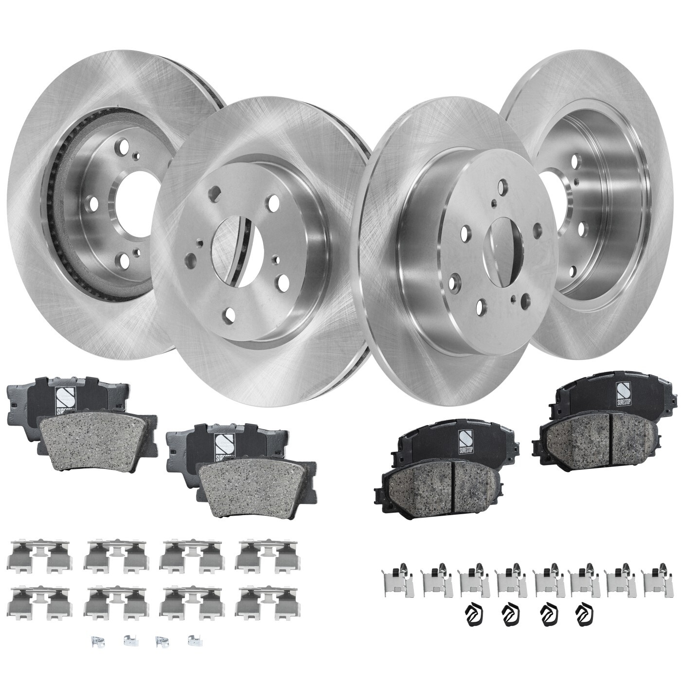 Front and Rear Brake Disc and Pad Kit For 2006-2018 Toyota RAV4 Ceramic