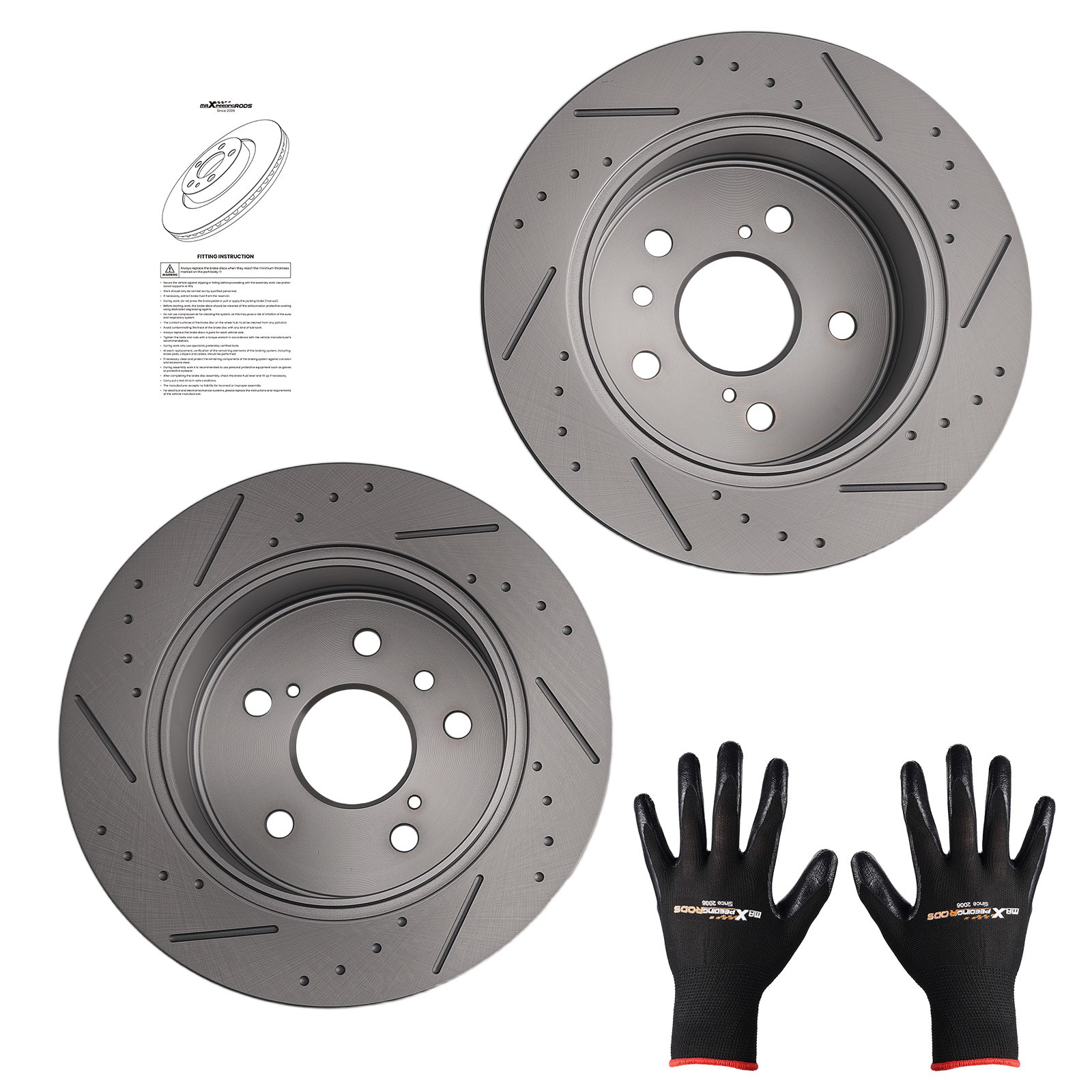 Rear Disc Brake Rotors Kit for Lexus ES350 2007-2012 Toyota Camry 2007-2011
