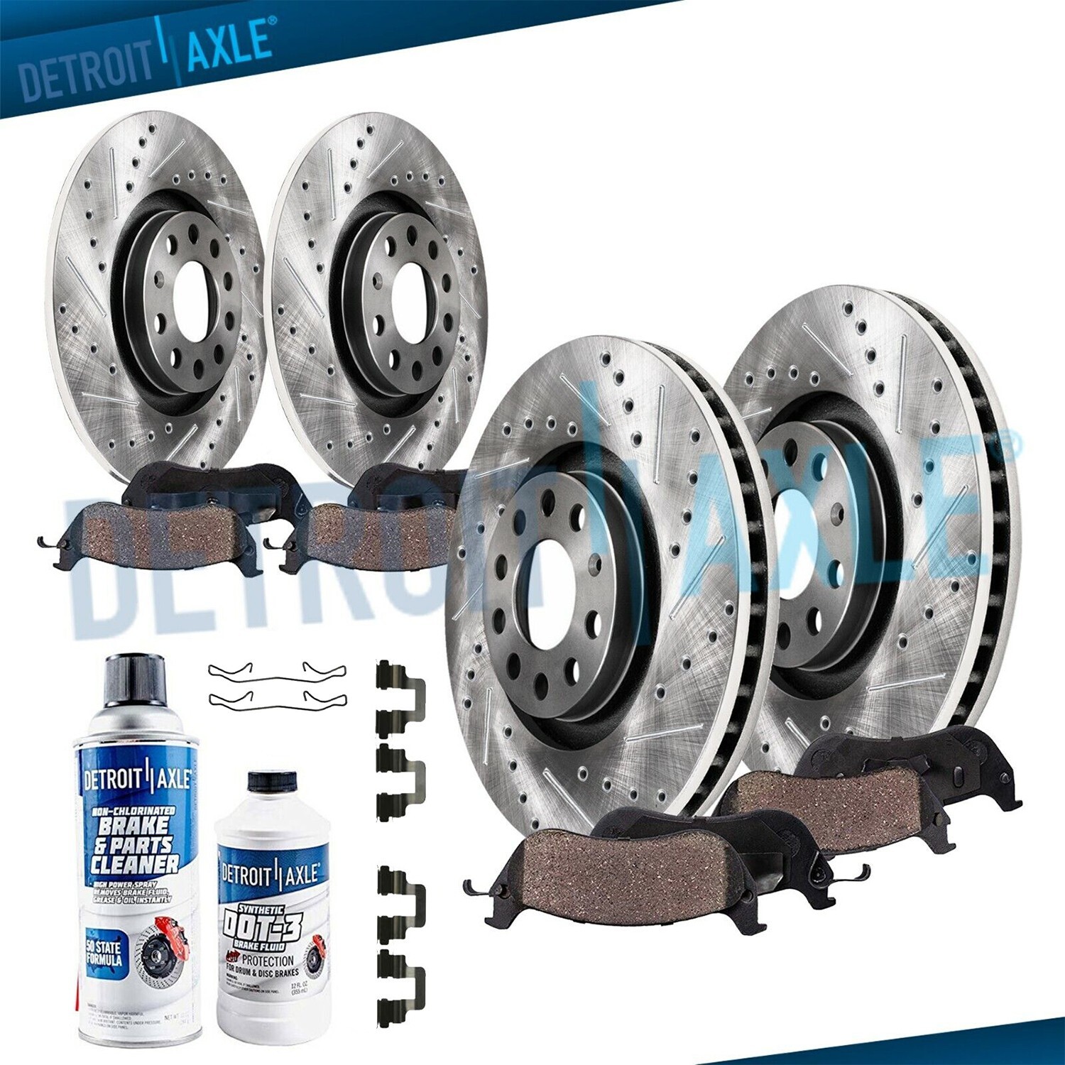 288mm Front 260mm Rear Drilled Brake Rotor Brake Pad for Volkswagen Jetta Golf