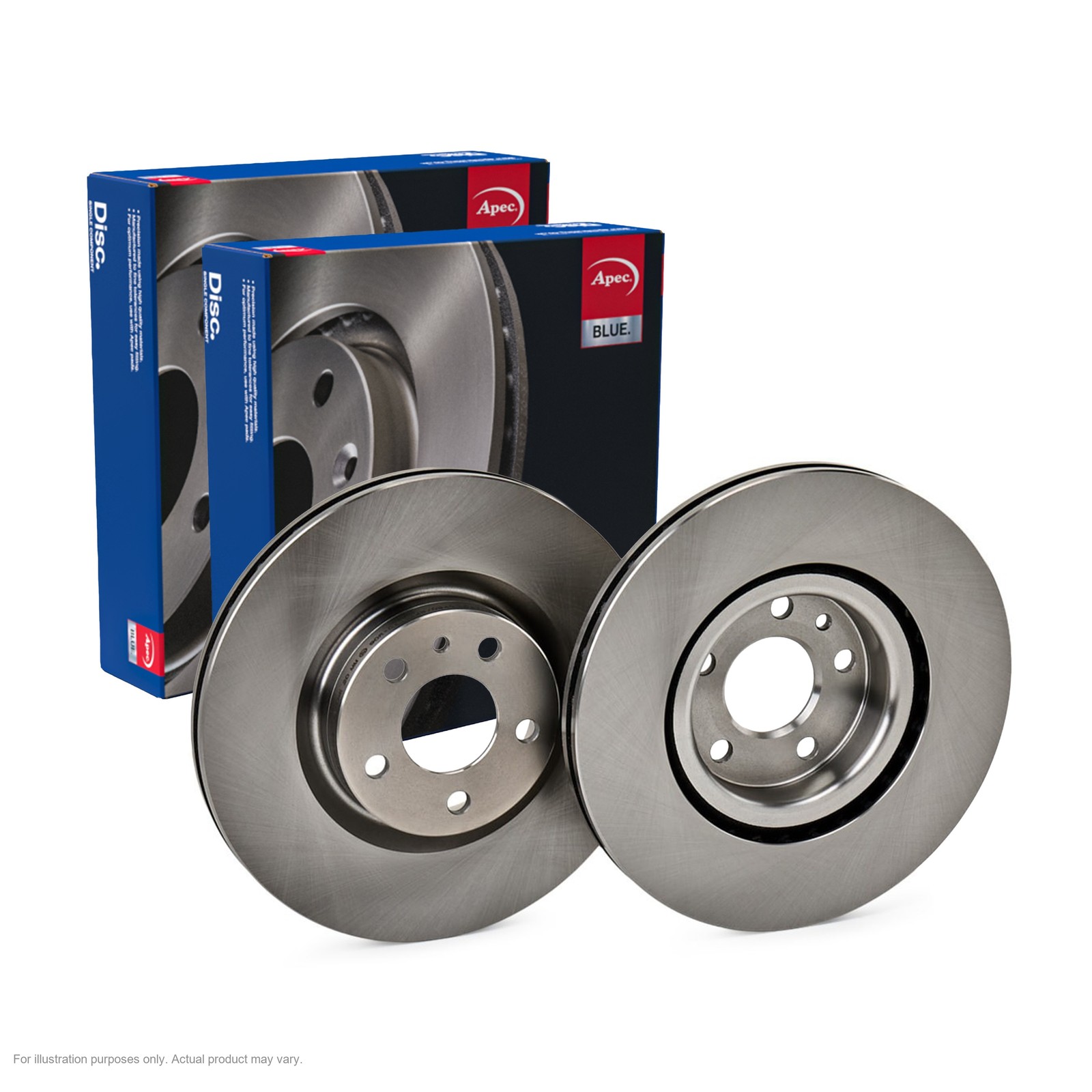 2X APEC Front Brake Discs for FIAT 500L 2012- 284mm Vented SDK6791
