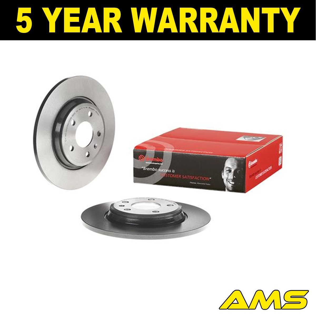 Fits Audi A4 2015- A5 2016- Q5 2016- + Other Models Brake Discs Rear AMS