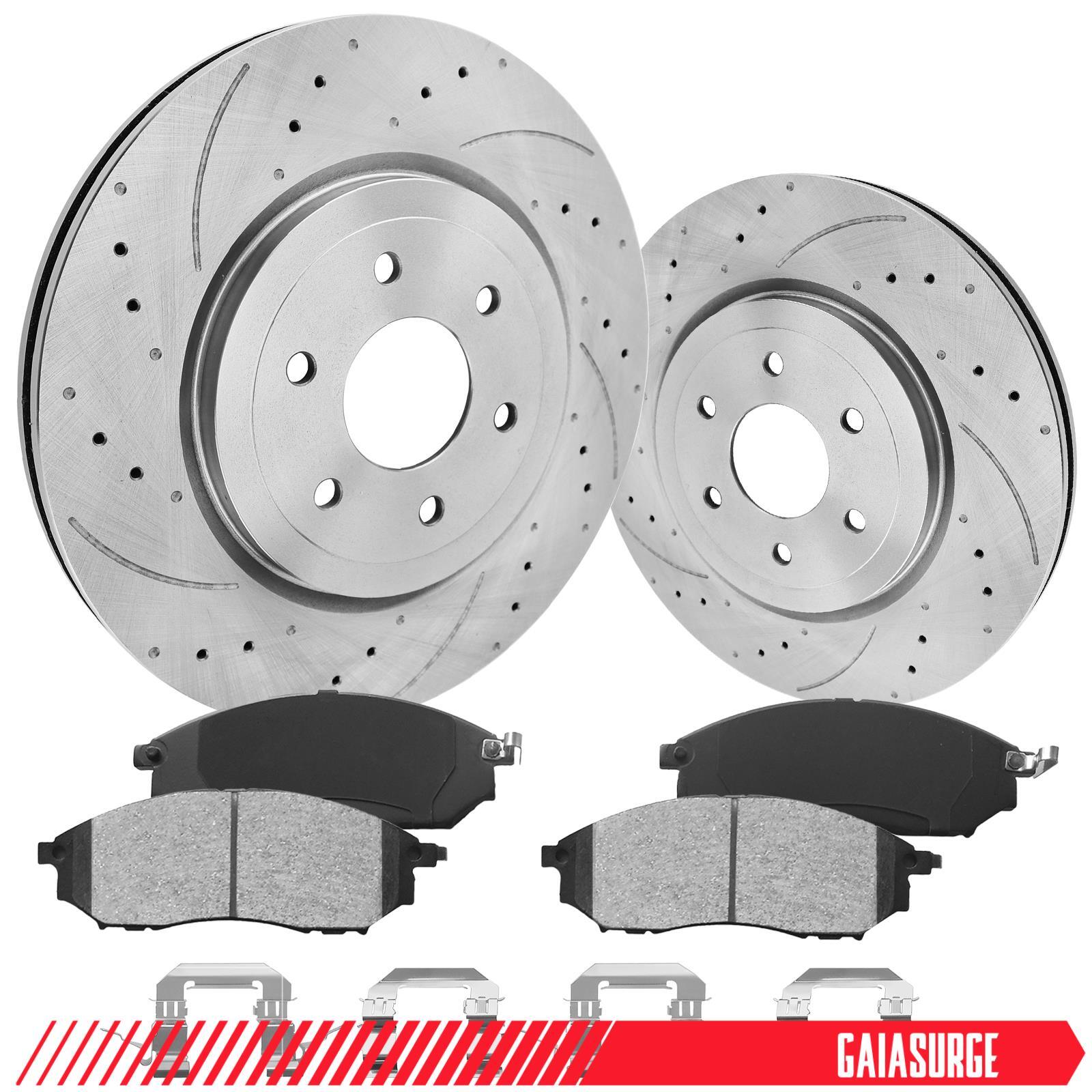 Front Brake Rotors + Ceramic Pads For V8 2008-2010 2011 2012 Nissan Pathfinder