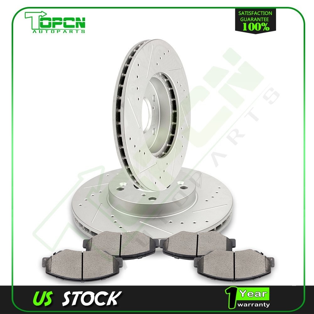 For 2003-2010 2011 Honda Element Front Drill Brake Rotors Ceramic Pad