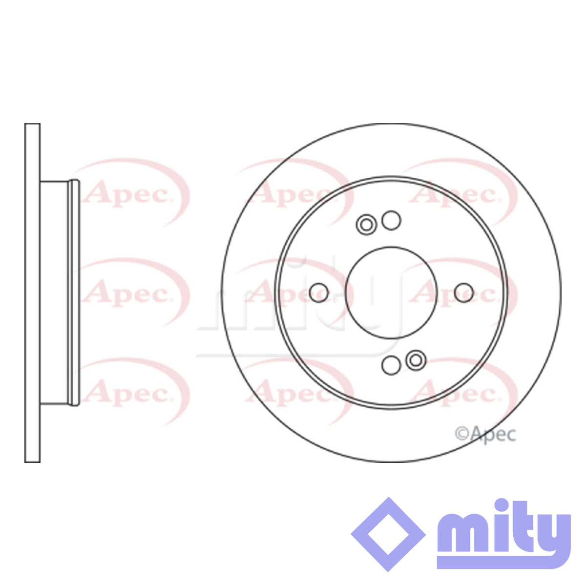 Fits Hyundai i10 2008-2014 Kia Picanto 2004- 1.0 1.2 1x Brake Disc Rear Mity