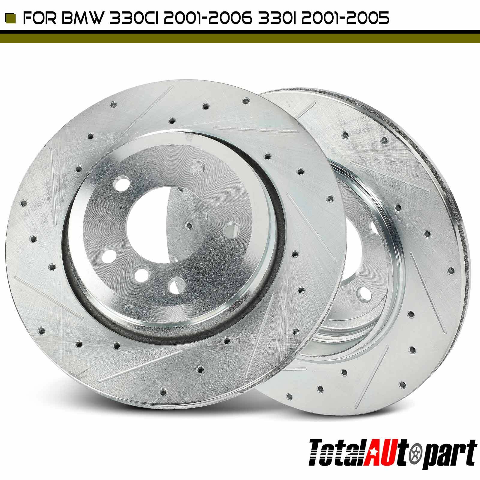 2x Drilled Brake Rotors for BMW E46 330Ci 2001-2006 330i 330xi 2001-2005 Rear