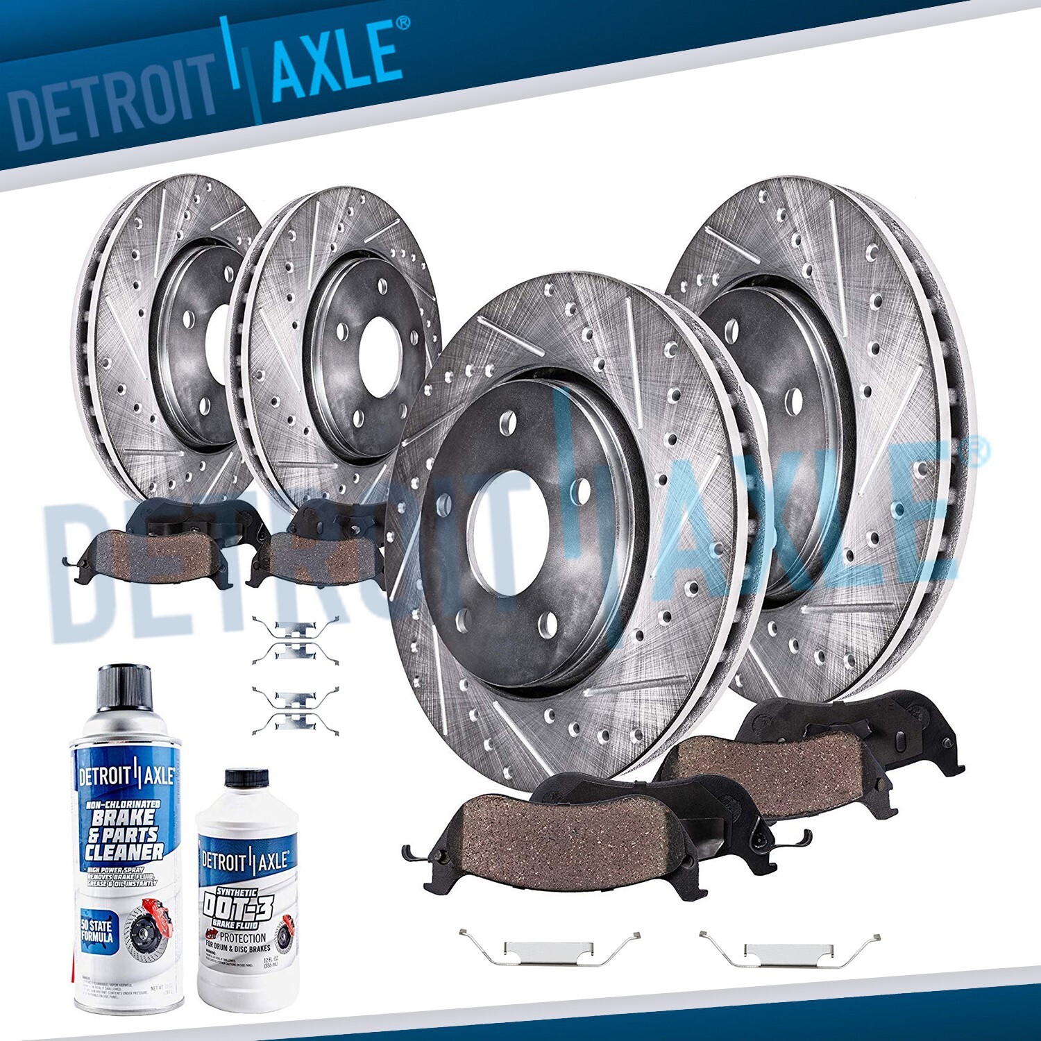 Front Rear DRILLED SLOTTED Rotors Ceramic Brake Pads Kit for 2004 – 2010 BMW X3