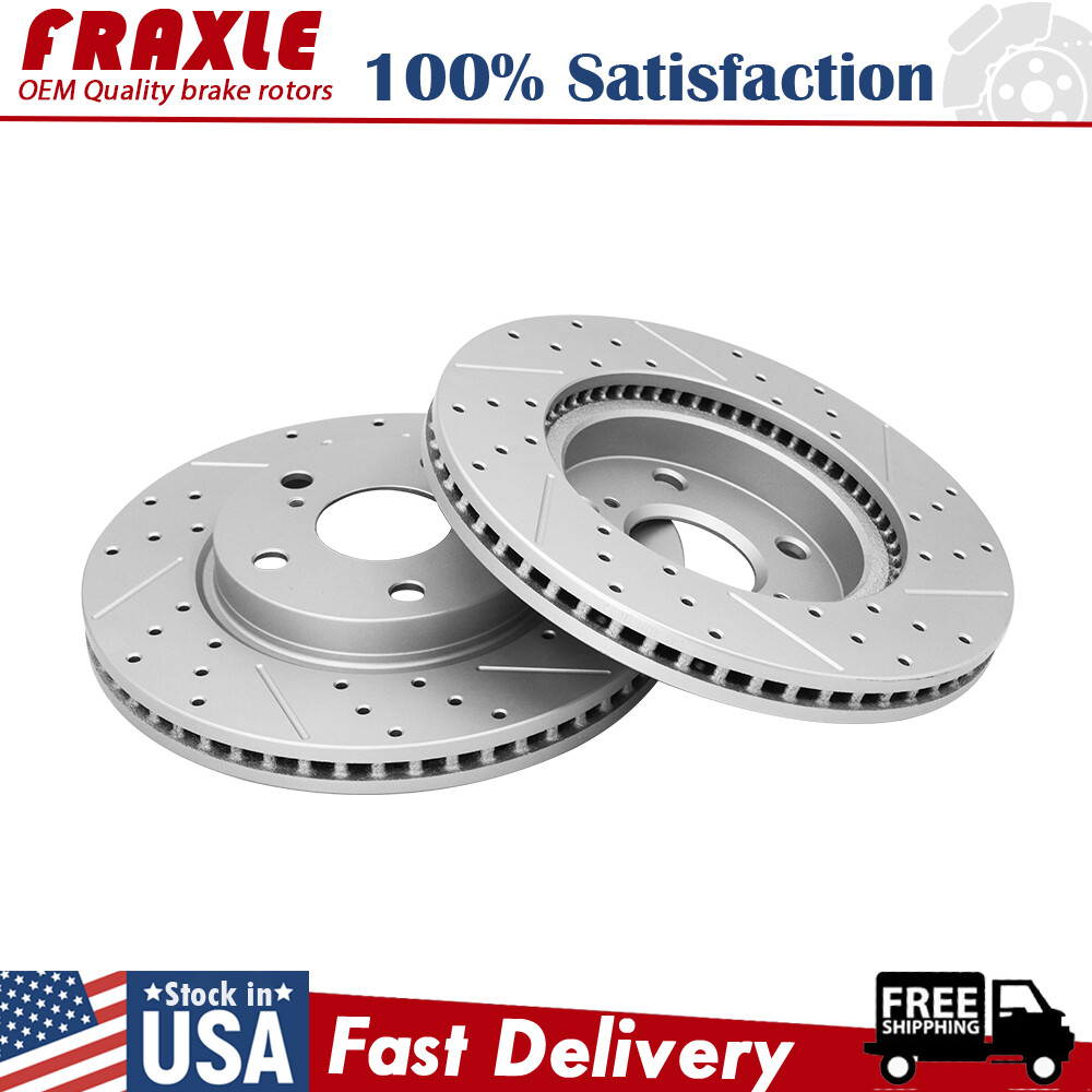 Front Drilled Disc Brake Rotors For Toyota Rav4 Prius V Scion XB Lexus HS250h