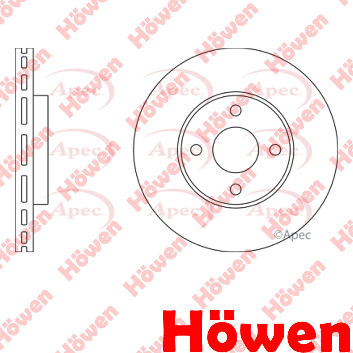 Fits Ford Fiesta 2005-2008 2.0 Brake Disc Front Howen 1445625