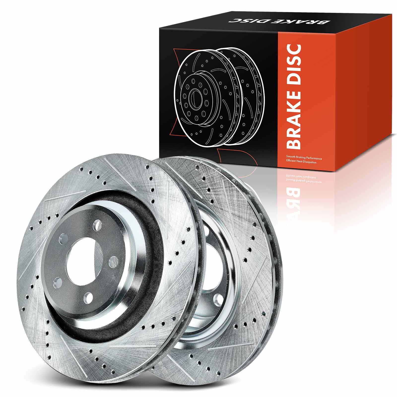 2Pcs Rear Drilled Brake Rotor for Chrysler 300 Dodge Challenger Charger Magnum