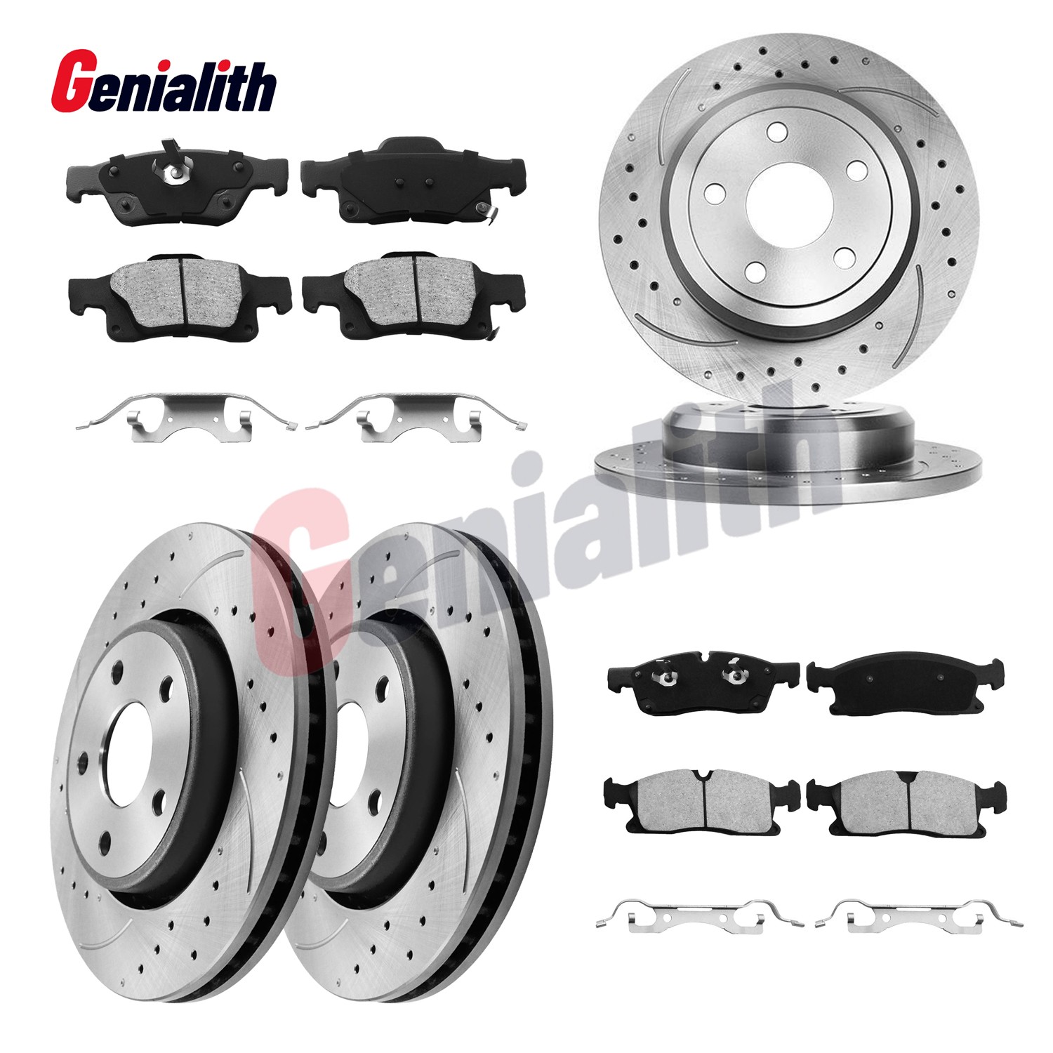 Front & Rear Brake Rotors & Pads For 2017 2019 2018 2020 Jeep Grand Cherokee