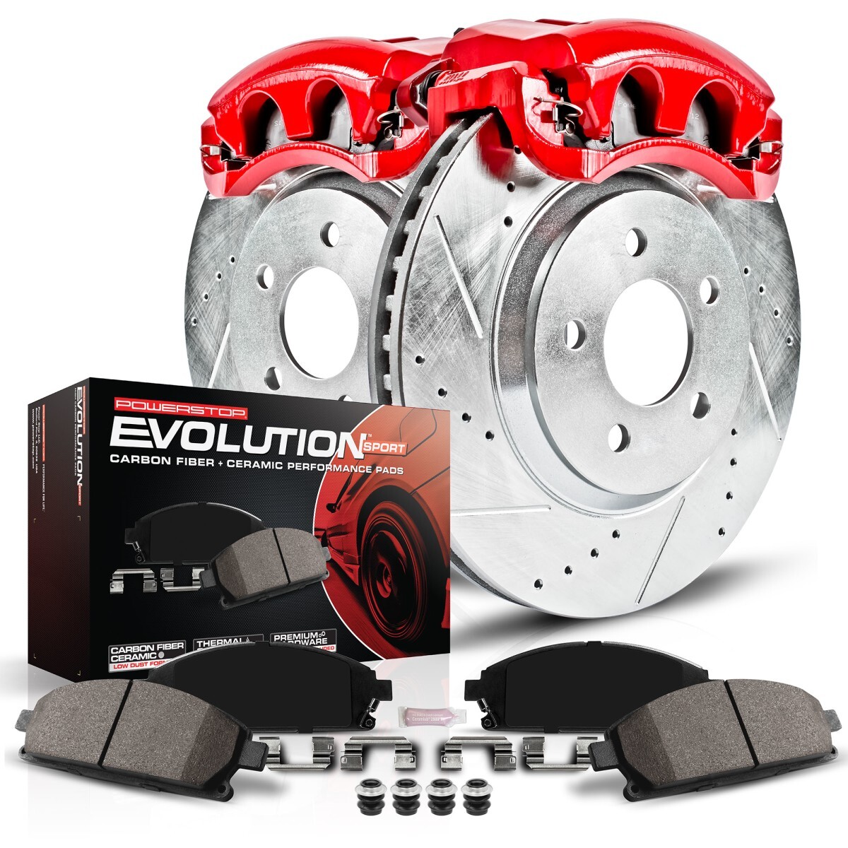 KC4873 Powerstop 2-Wheel Set Brake Disc and Caliper Kits Front for Chevy Astro