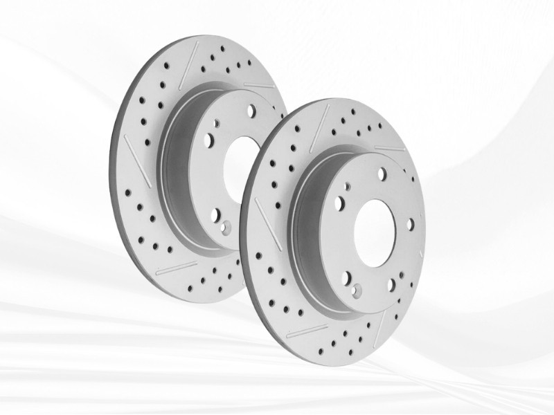 Left & Right Rear Drilled Disc Brake Rotors Set for Honda Civic CR-V 2017-2023
