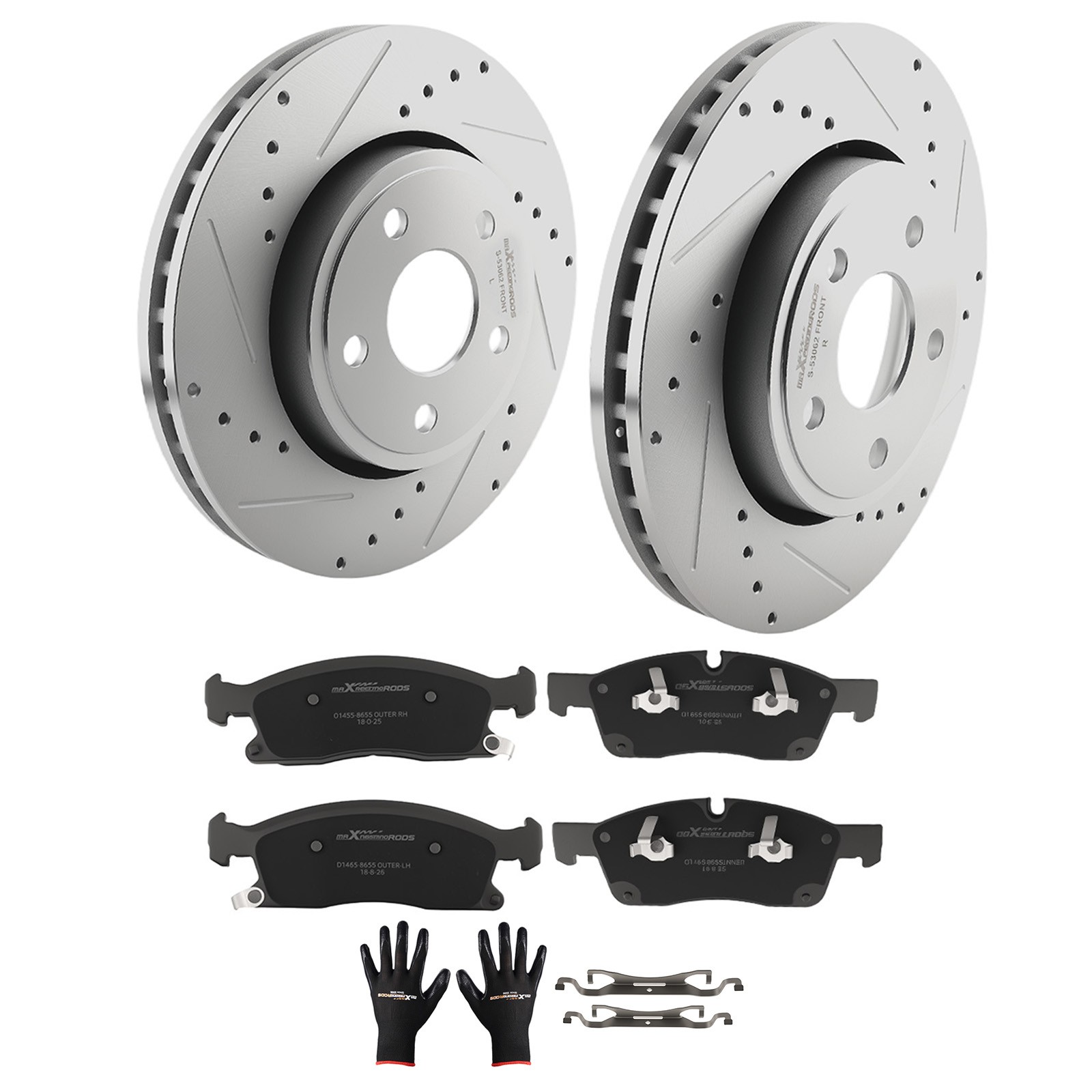 Front Drilled Brake Rotors&Ceramic Pads Set for Jeep Grand Cherokee 2011-2018