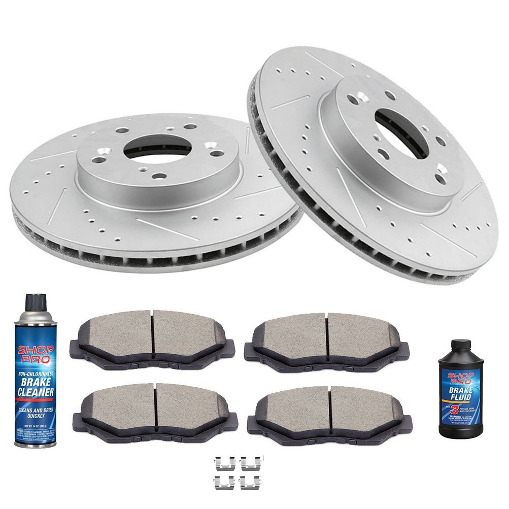 For 2003-2011 Honda Element Front Drilled Brake Rotors And Brake Ceramic Pads
