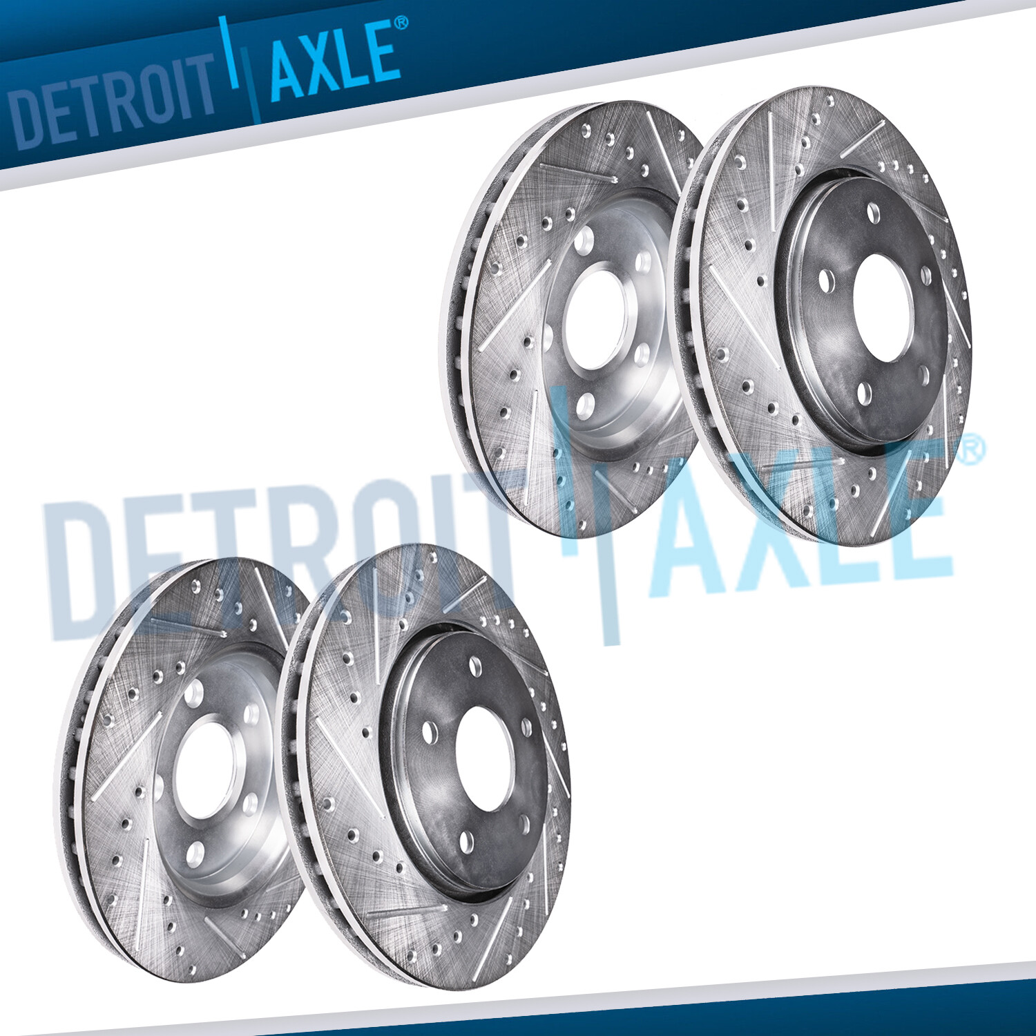 Front & Rear Drilled Slotted Brake Rotors for 2010 – 2015 Chevy Camaro V6 LS LT