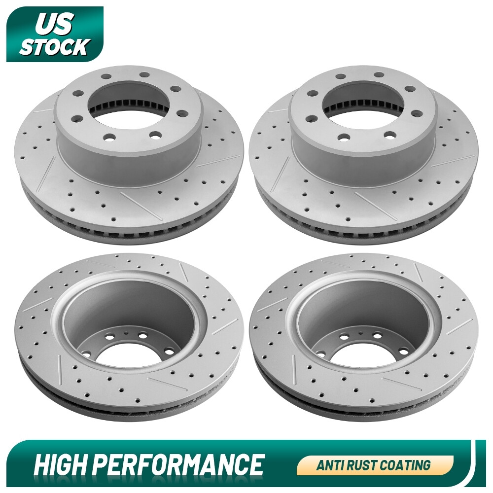 For Ram 2500 3500 2011 – 2023 Front +Rear Drilled and Slotted Disc Brake Rotors