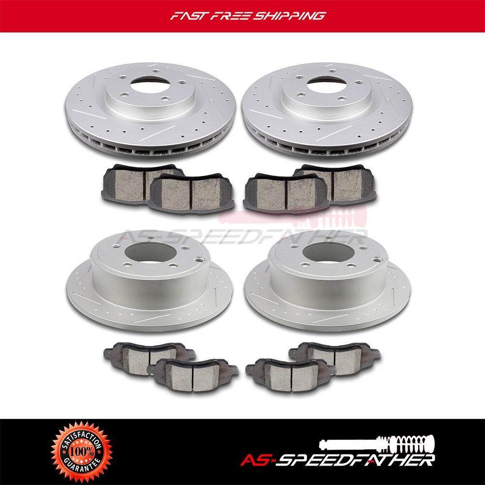 Front Rear Brake Rotors Discs Ceramic Pads For Chrysler Sebring 2008 2009 2010