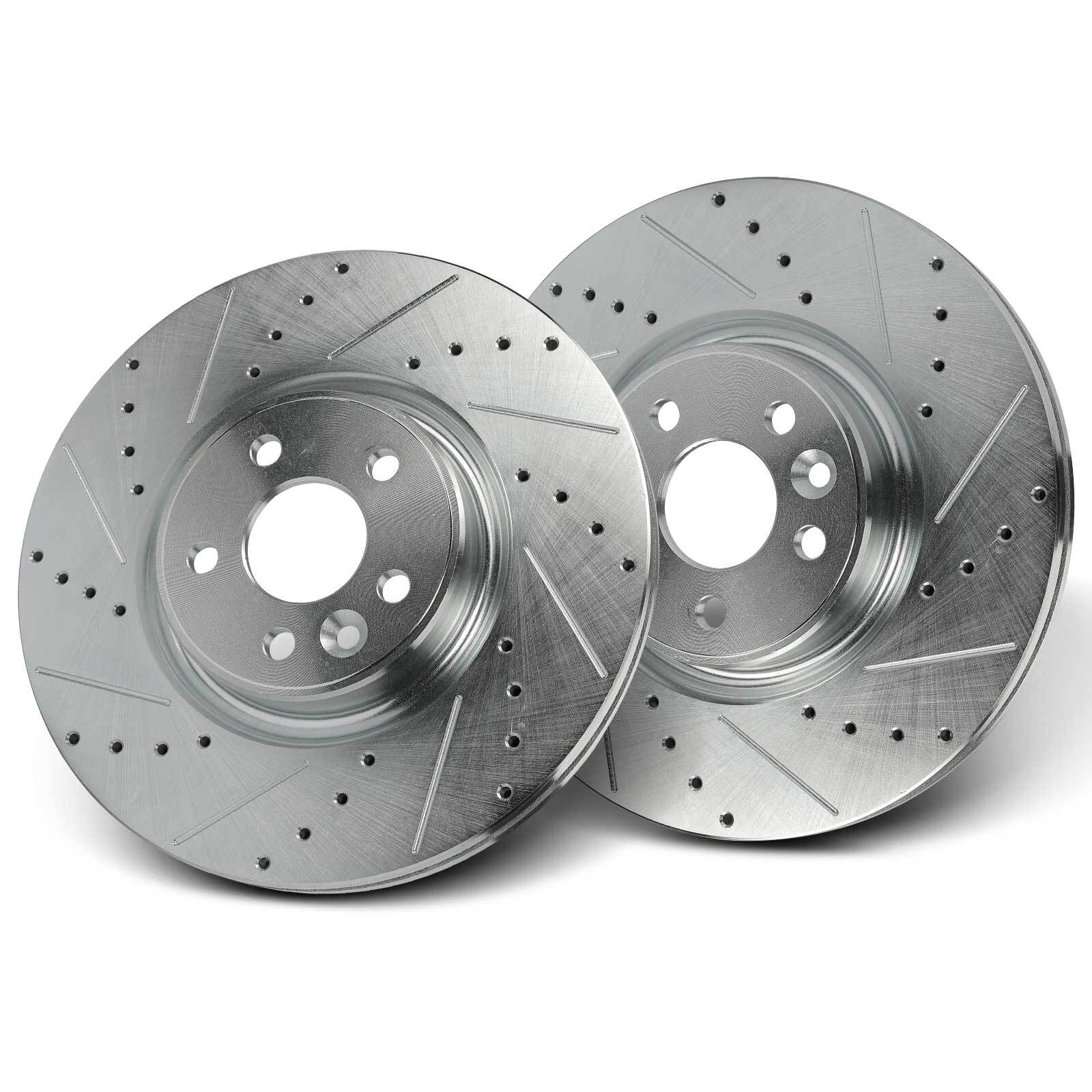 A-Premium 2x Front Drilled Brake Rotor for Volvo S60 2012-2018 S80 V60 V70 XC70