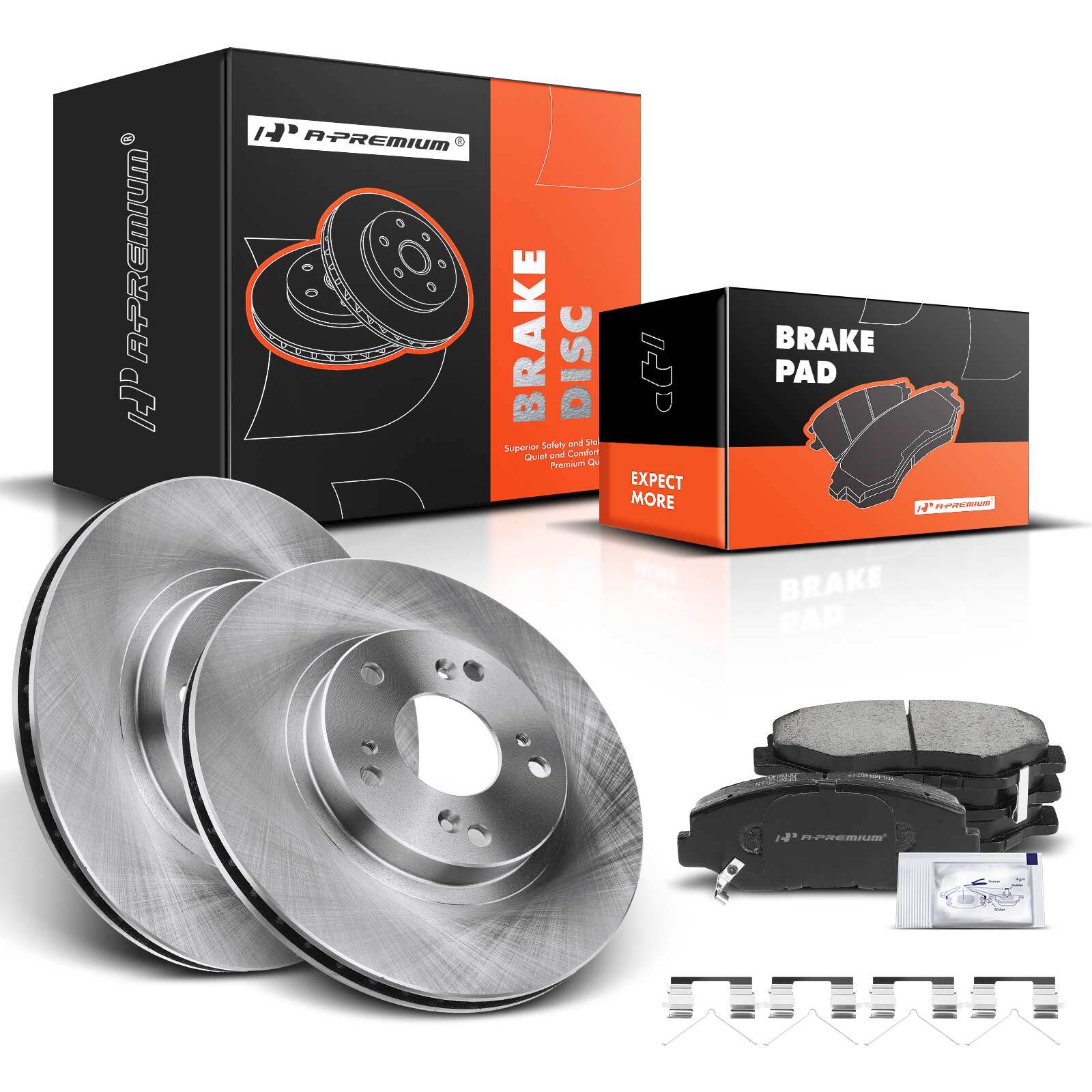 Front Left & Right Disc Rotor & Ceramic Pads for Honda CR-V 2002-2004 L4 2.4L