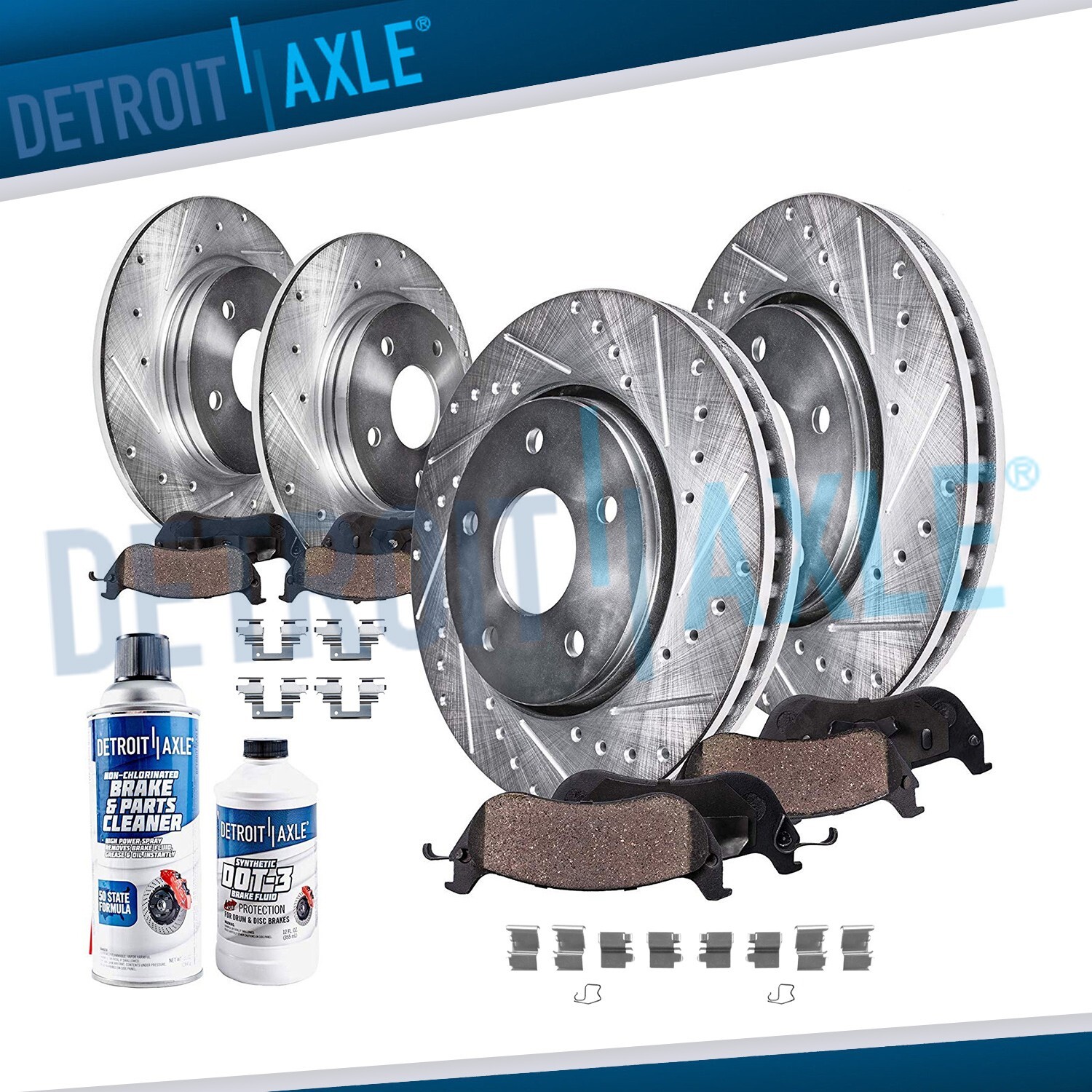Front & Rear DRILLED Brake Rotors + Ceramic Pads for 2001 2002 Acura MDX 3.5L