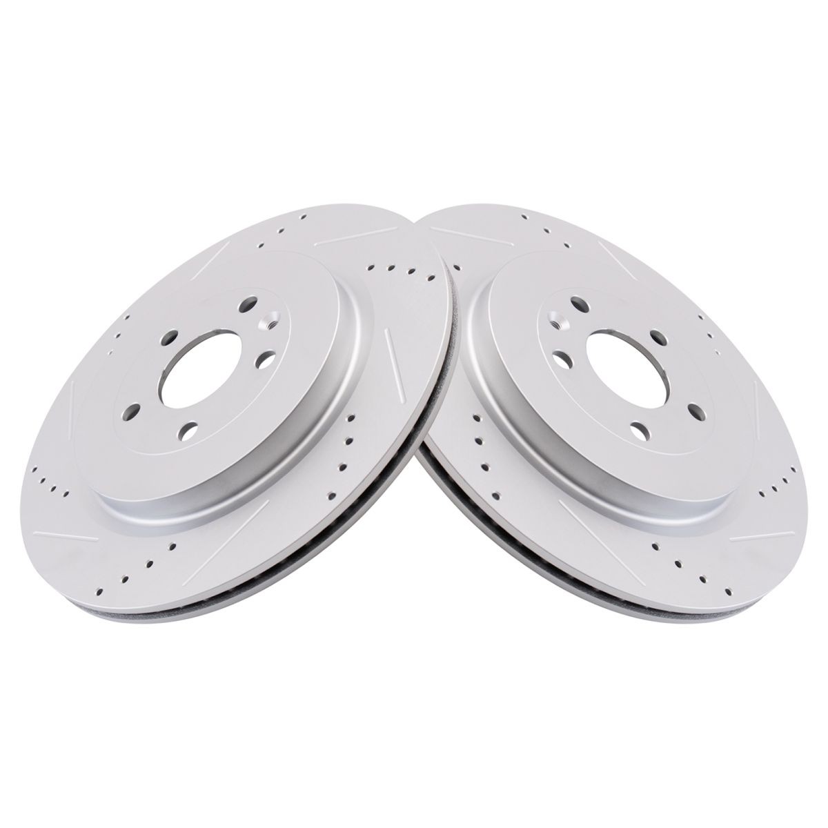 TRQ Performance Brake Pad & Rotor Kit Slotted X Drilled Ceramic Premium For Ford