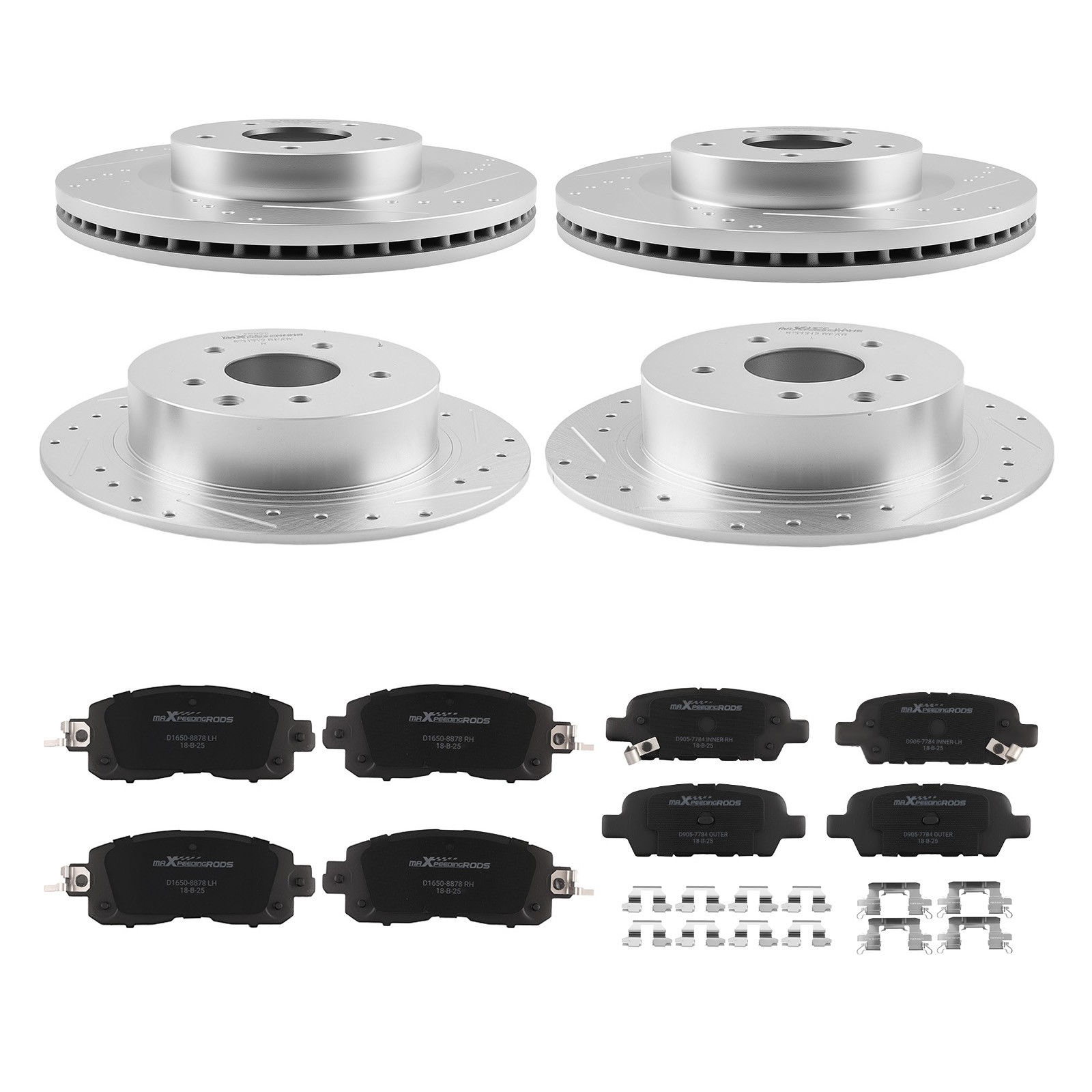 Front Rear Brake Rotors+Ceramic Pads Kit for Nissan Altima 13-23 S31464 S-31312