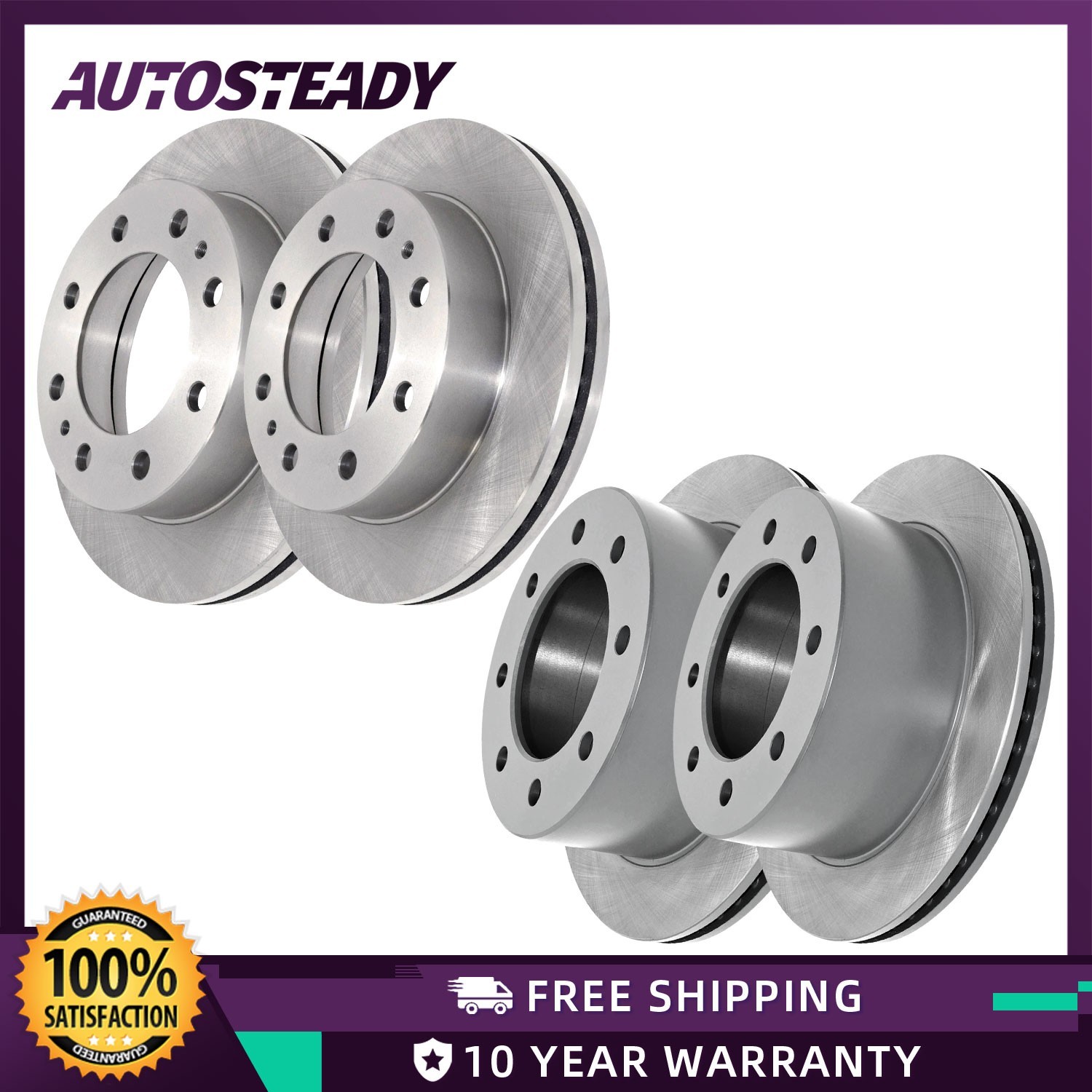 Front and Rear Disc Brake Rotors Kit for 2003 – 2007 2008 Chevrolet Express 3500