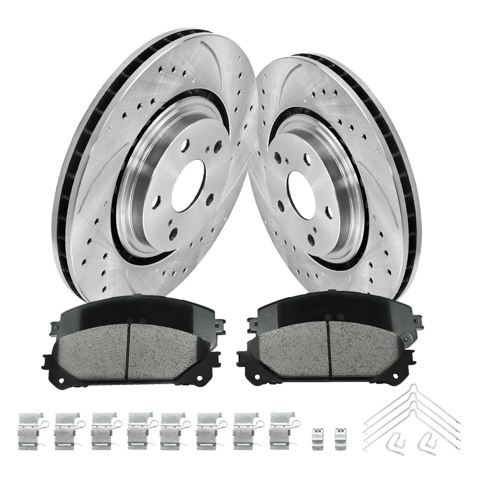12.9in Front Rotors Ceramic Brake Pads for Toyota Highlander Sienna Lexus RX350