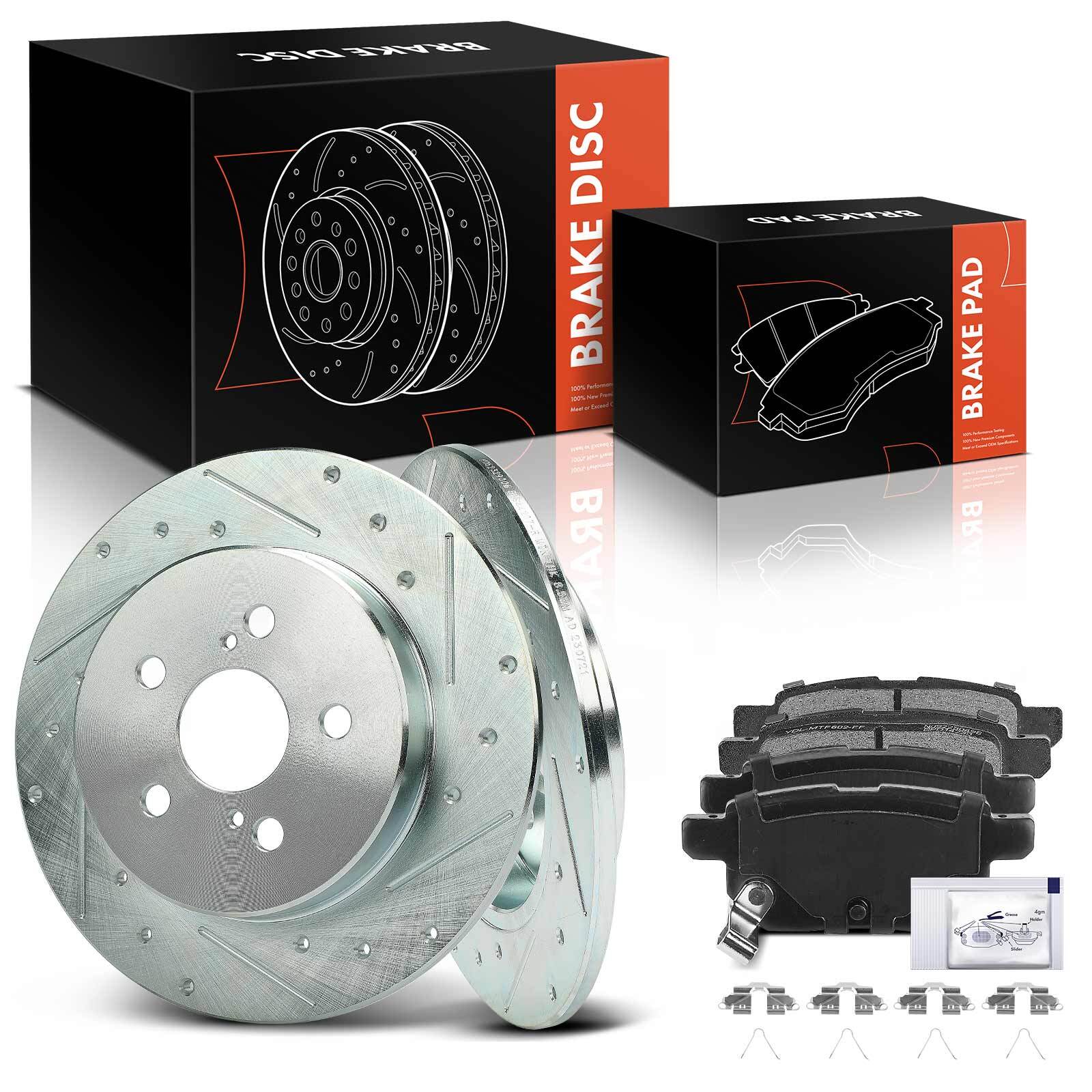 Rear Drilled Rotor&Ceramic Brake Pad for Toyota Corolla 2019 Hatchback 2022 2.0L