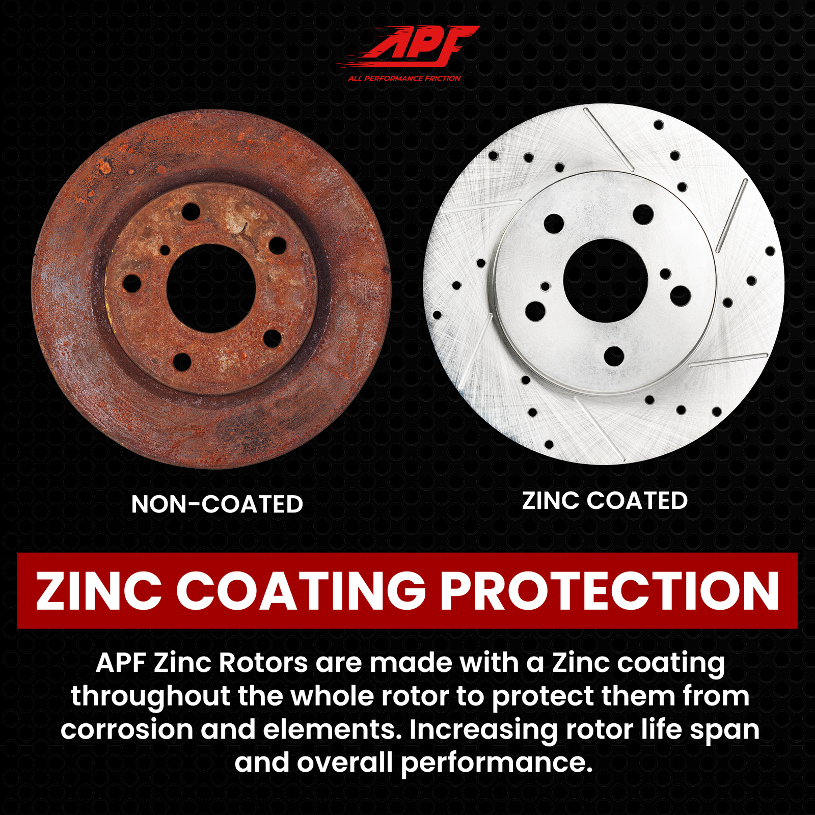 Rear Zinc Drill/Slot Brake Rotors for INFINITI Q60 2017-2019