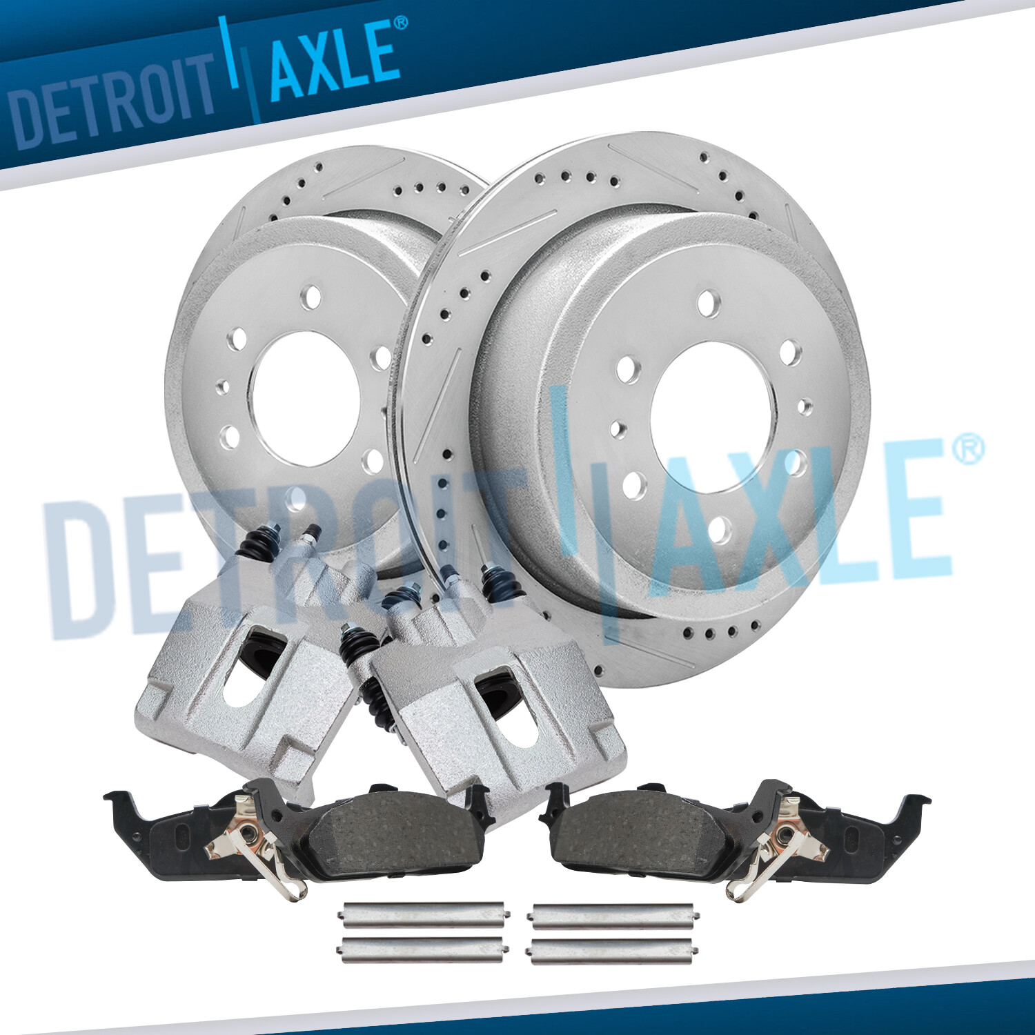 REAR Drilled Rotor Caliper Brake Pad for 2004 – 2008 Ford F-150 Lincoln Mark LT