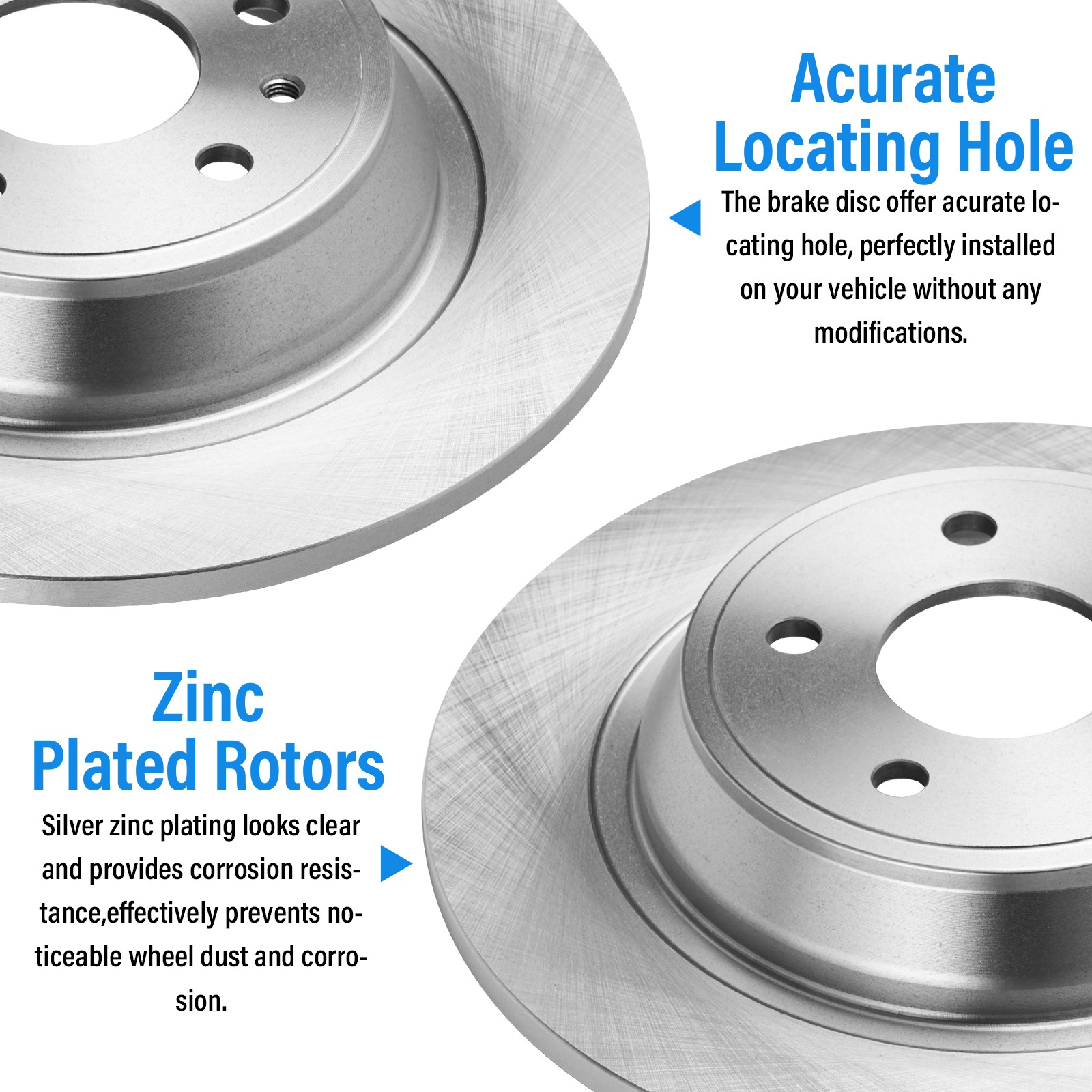 Rear Disc Brake Rotors Ceramic Pads Set for 2011-2019 Ford Edge Explorer Flex