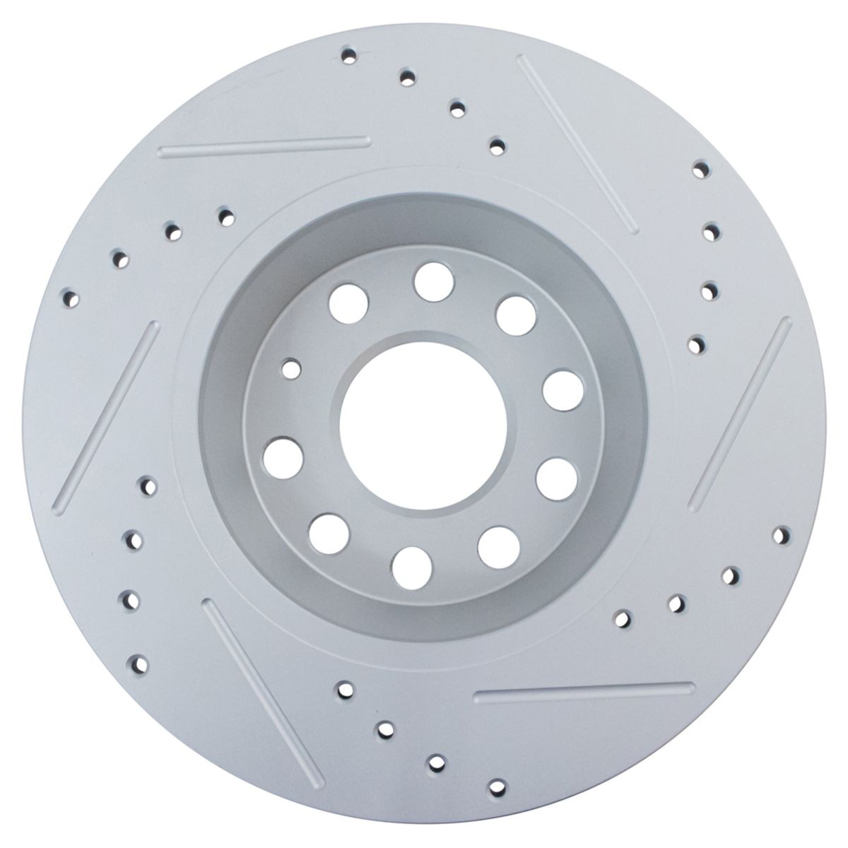 Performance Brake Rotor Drilled Slotted Rear Coated Pair for VW 286MM