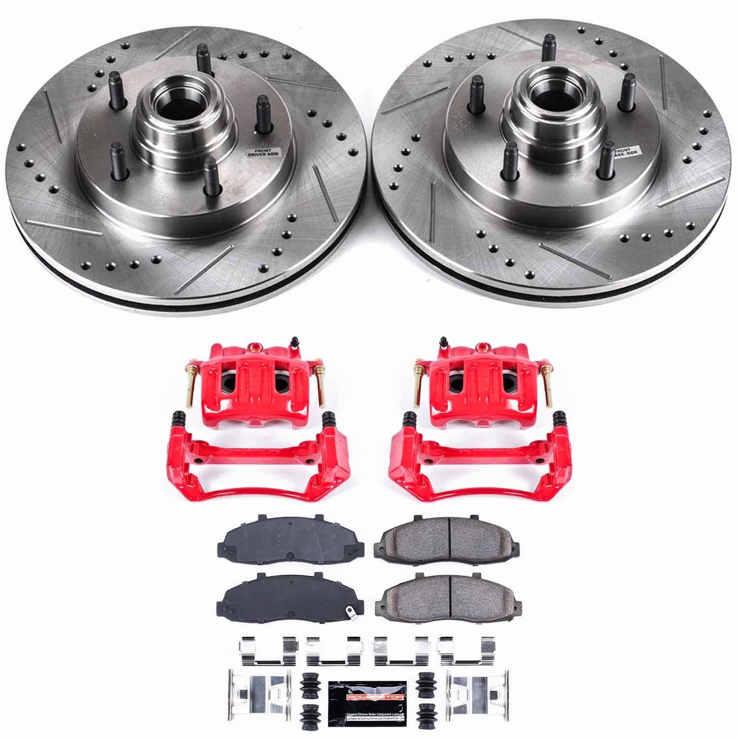 PowerStop Z23 Daily Driver Carbon-Fiber Ceramic Pads Drilled & Slotted Rotor & C