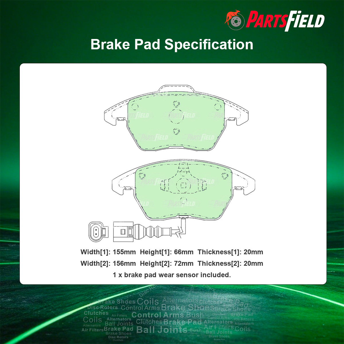 Full Set Brembo Disc Rotors+KDH Brake Pads for VW Caddy SAB SAJ 2004-2020