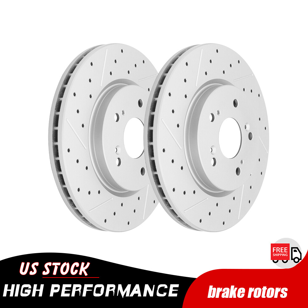 Front Drilled Brake Rotors Disc For Acura RDX Honda CR-V Accord Crosstour