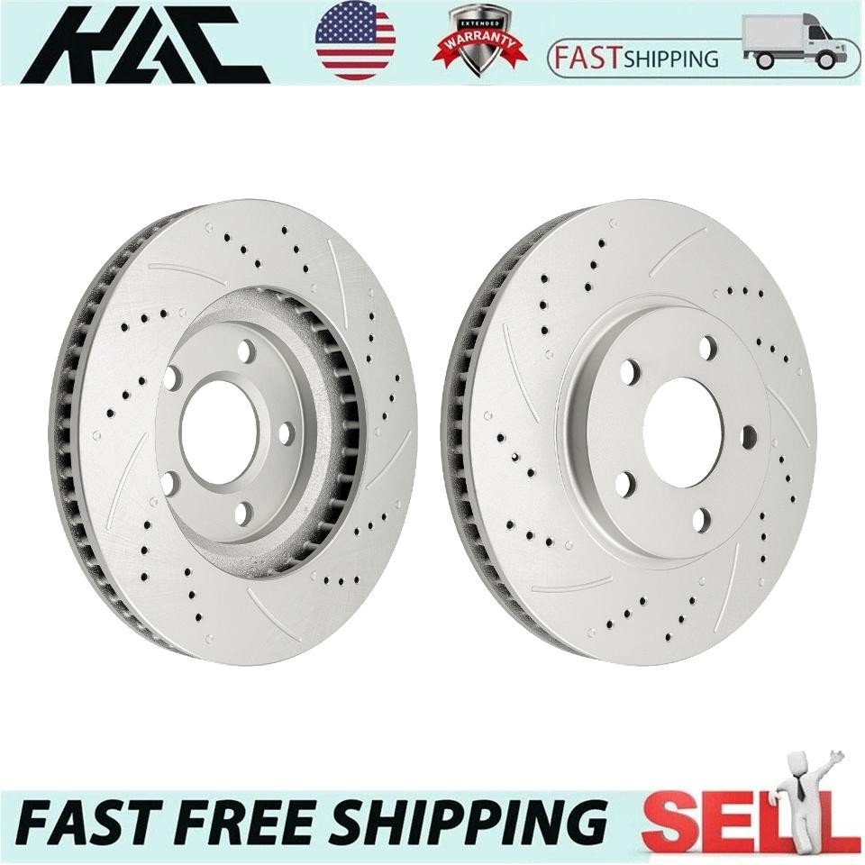 2x Front Vented Brake Rotors Drilled Slotted 11.92″ For LeSabre Impala DeVille
