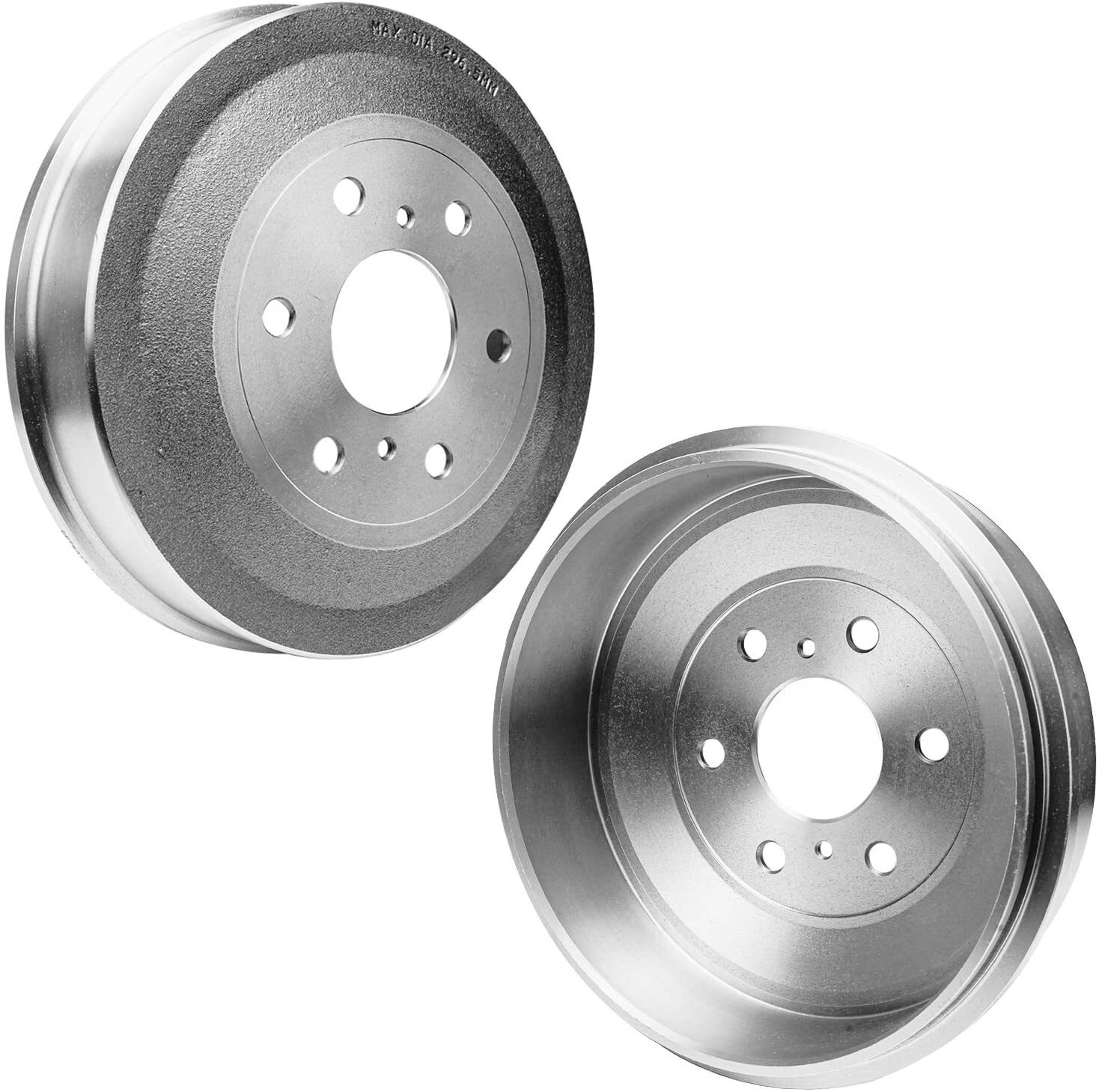 Front Drilled Rotor Ceramic Pad + Rear Drum Shoe for 09-13 Silverado Sierra 1500