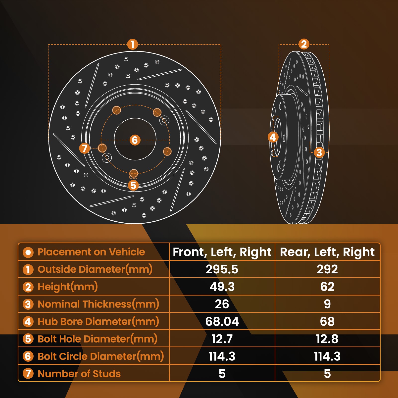 Front Rear Brake Disc Rotors+Ceramic Brake Pads Kit for Nissan Altima 2013-2023
