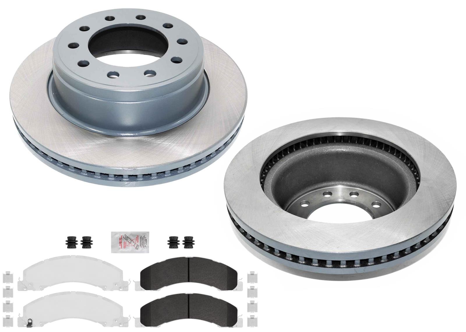 Frt Coated Disc Brake Rotors Fleet Galvanized Pads fits Ram 4500 5500 2008-2024