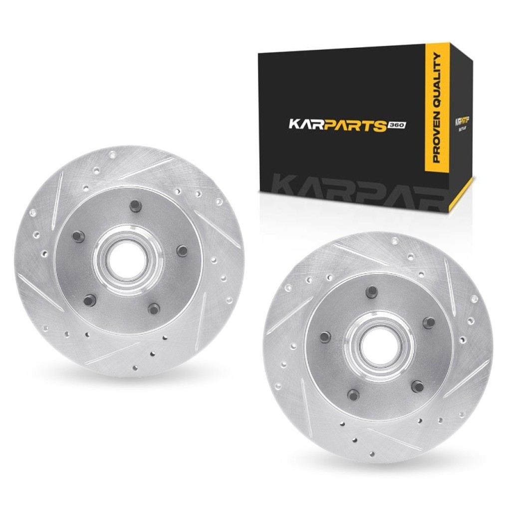 For GMC S15 1990 Brake Rotors Front | Silver | Drilled And Slotted