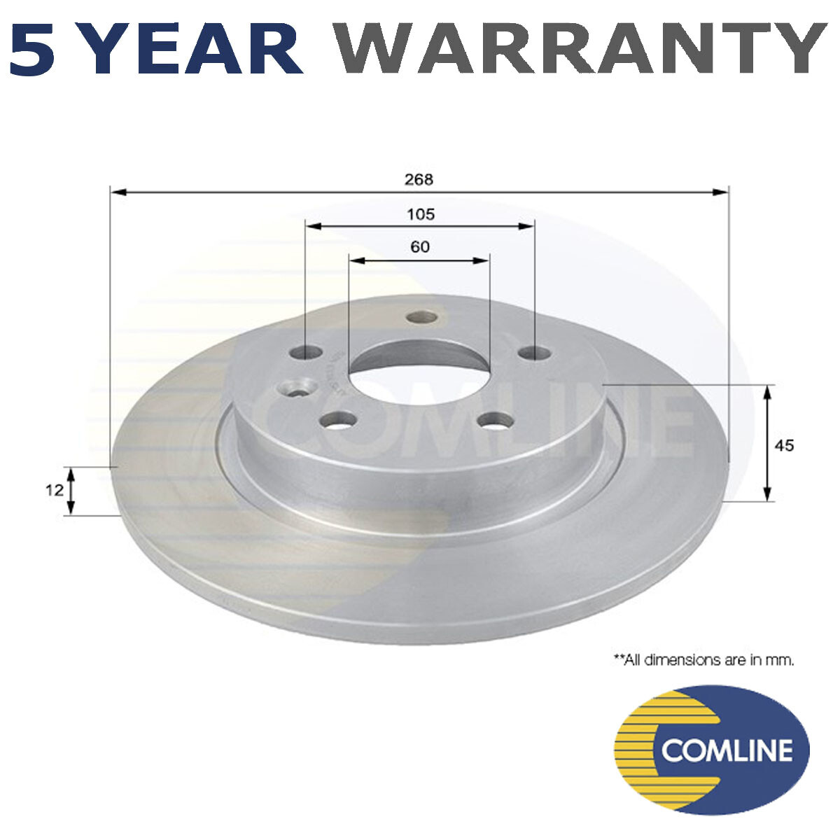 Comline Front Rear Brake Disc Fits Vauxhall Astra 2009-2015 Mokka 2012-2020 #1