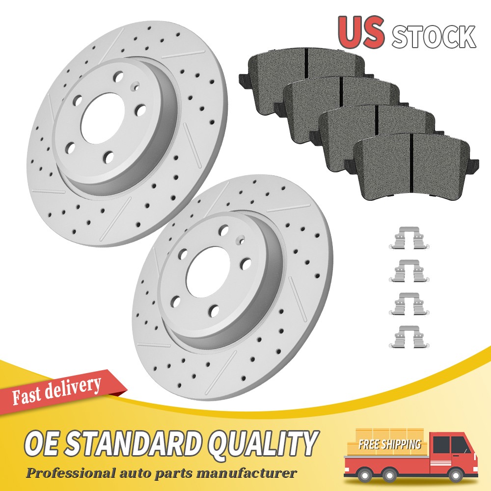 Rear Drilled Brake Rotor Pads For Audi A4 A5 Q5 A4 Quattro A5 Quattro Allroad