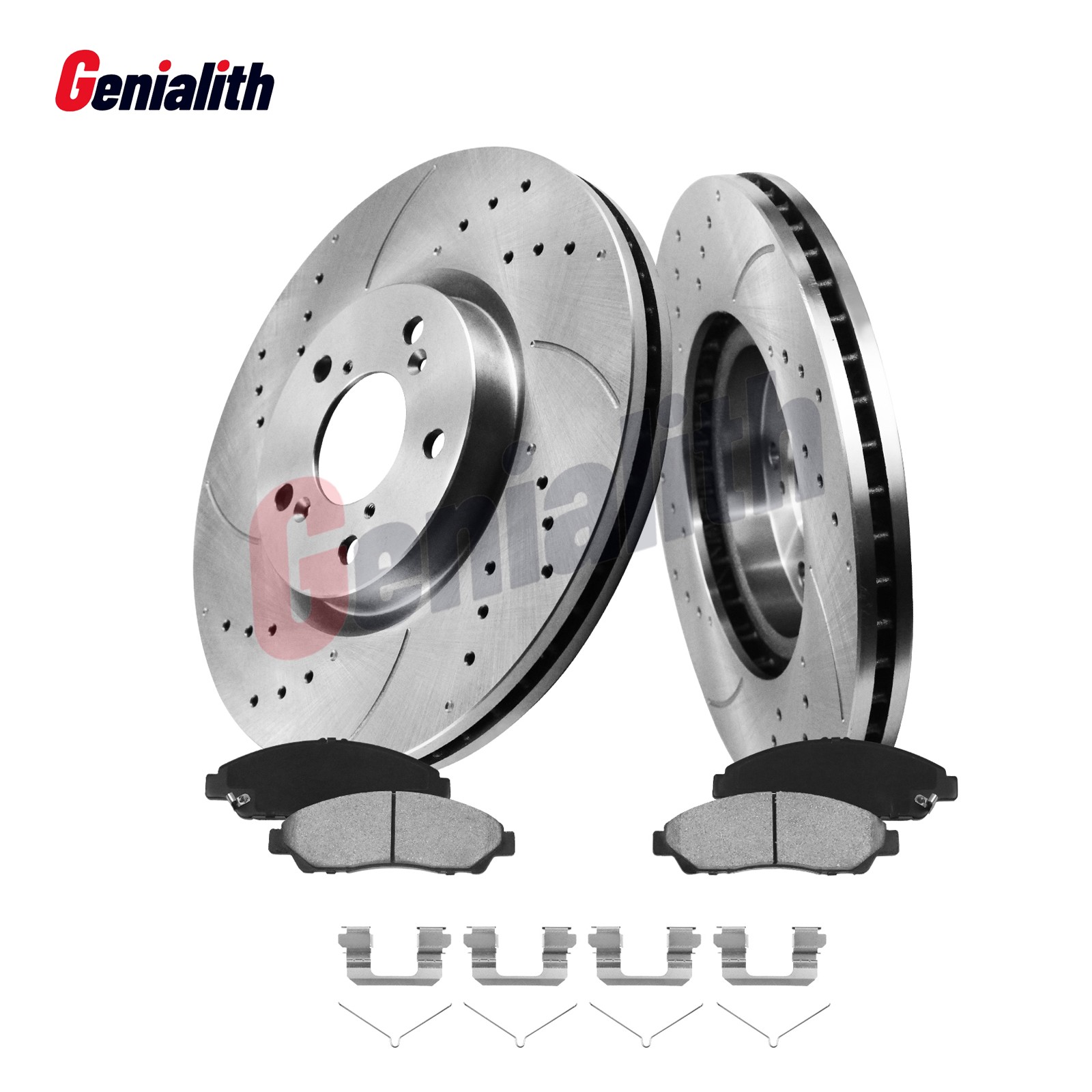 330mm Front Drilled Slotted Brake Rotors Pads for 2009-2015 Honda Pilot 3.5L