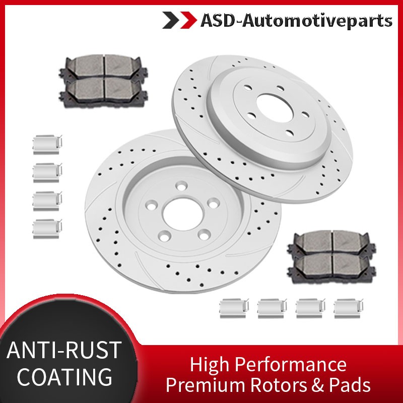 330mm Rear Drilled Discs Rotors Brake Pads Fit for Ford Taurus Explorer Flex MKT