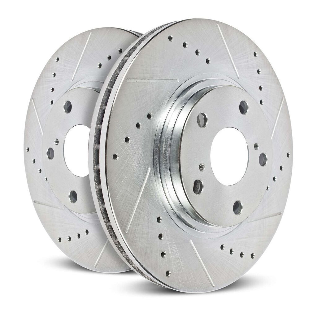 Disc Brake Rotor Set-Rear Drilled, Slotted, Zinc Plated Power Stop AR8285XPR