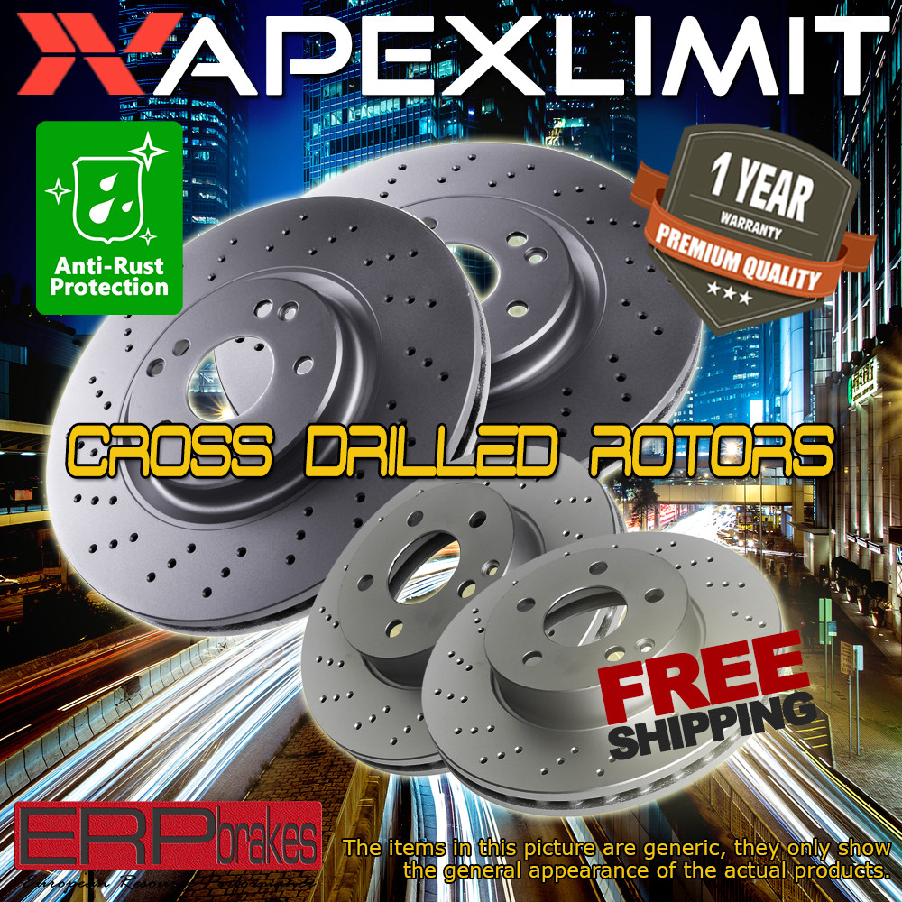 F+R Drilled Rotors for 2001-2007 Chevy Silverado 1500HD w/2 wheel steering 8 lug